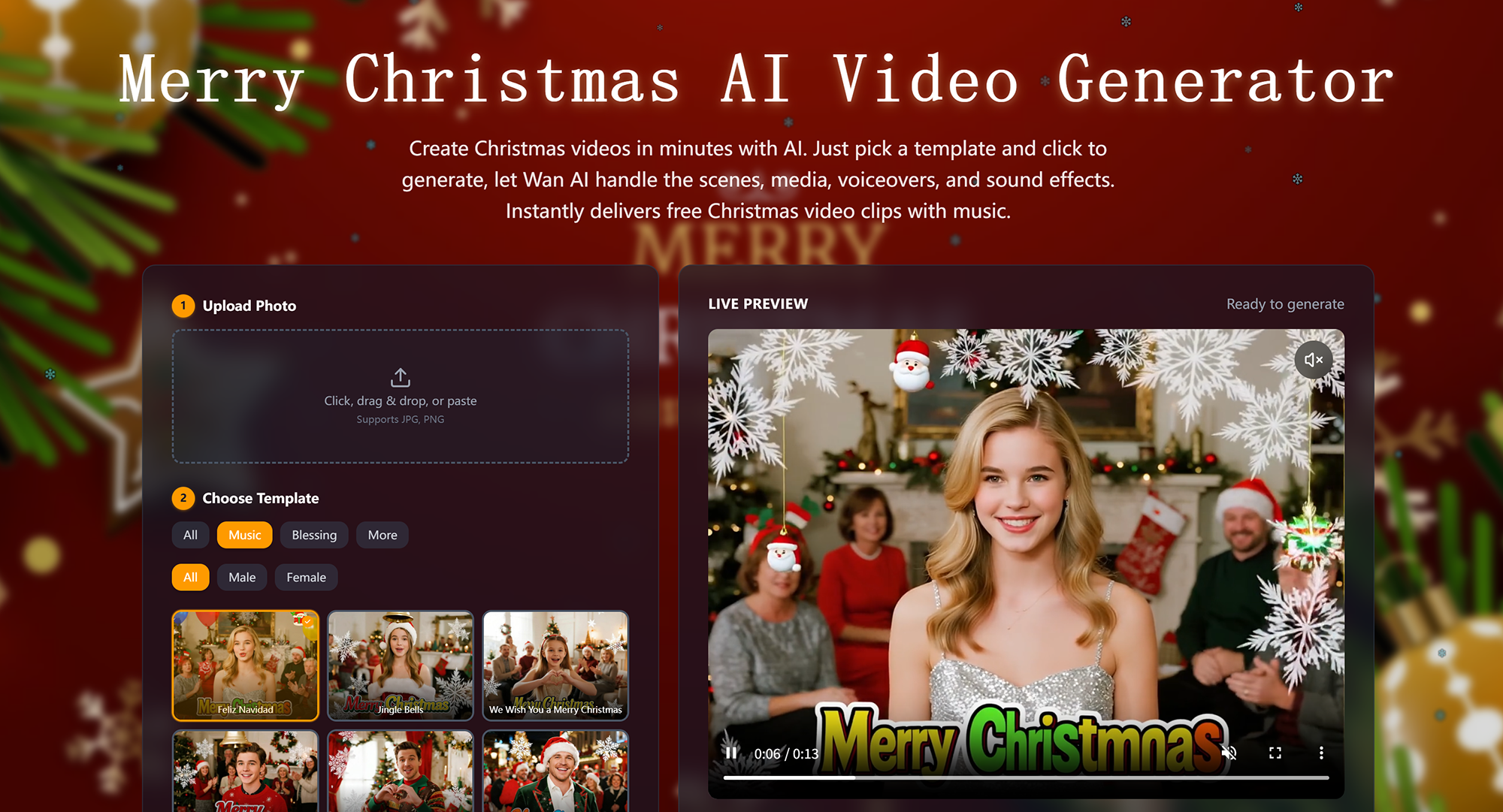 Merry Christmas ai video gener
