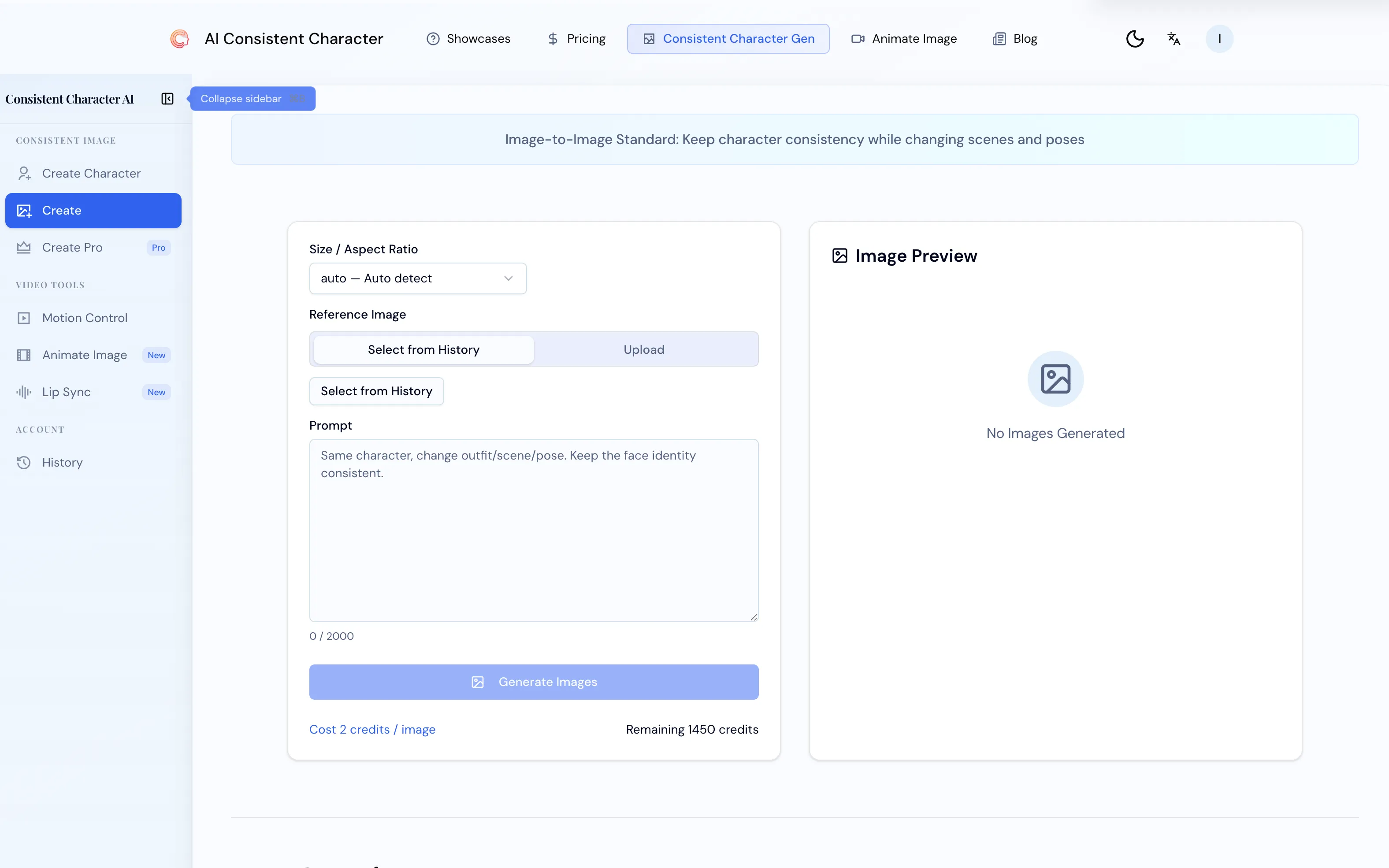 Consistent Character AI