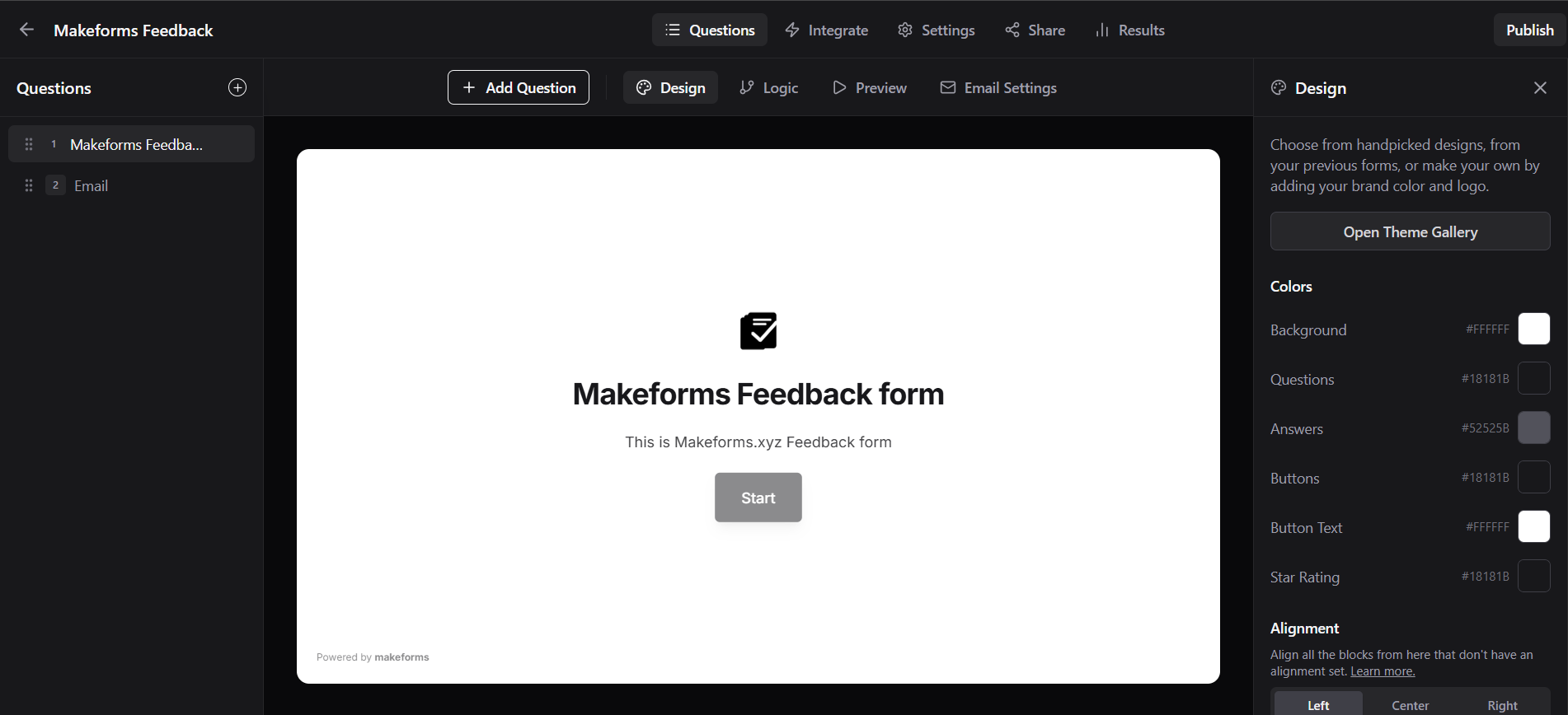 MakeForms screenshot 2