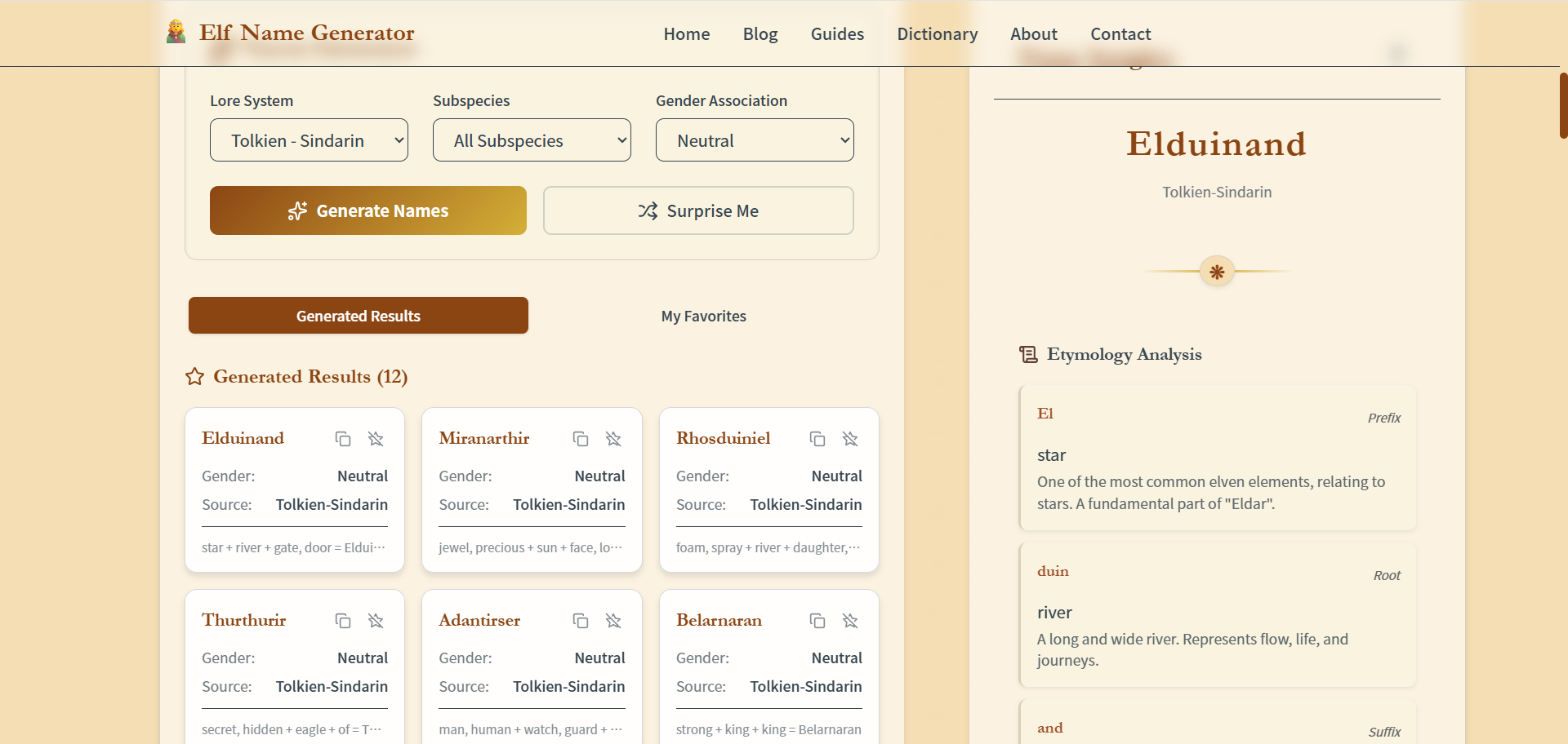 Elf Name Generator screenshot 2