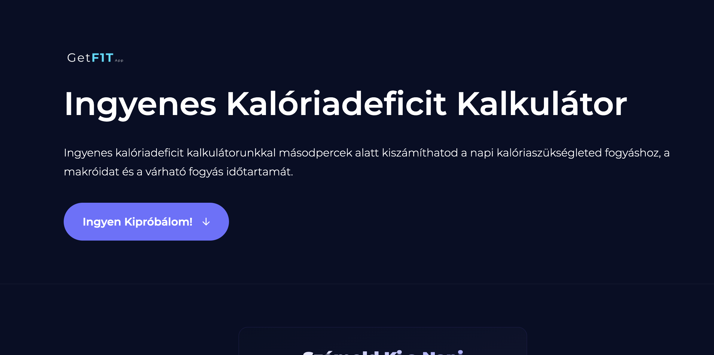 Kalóriadeficit App