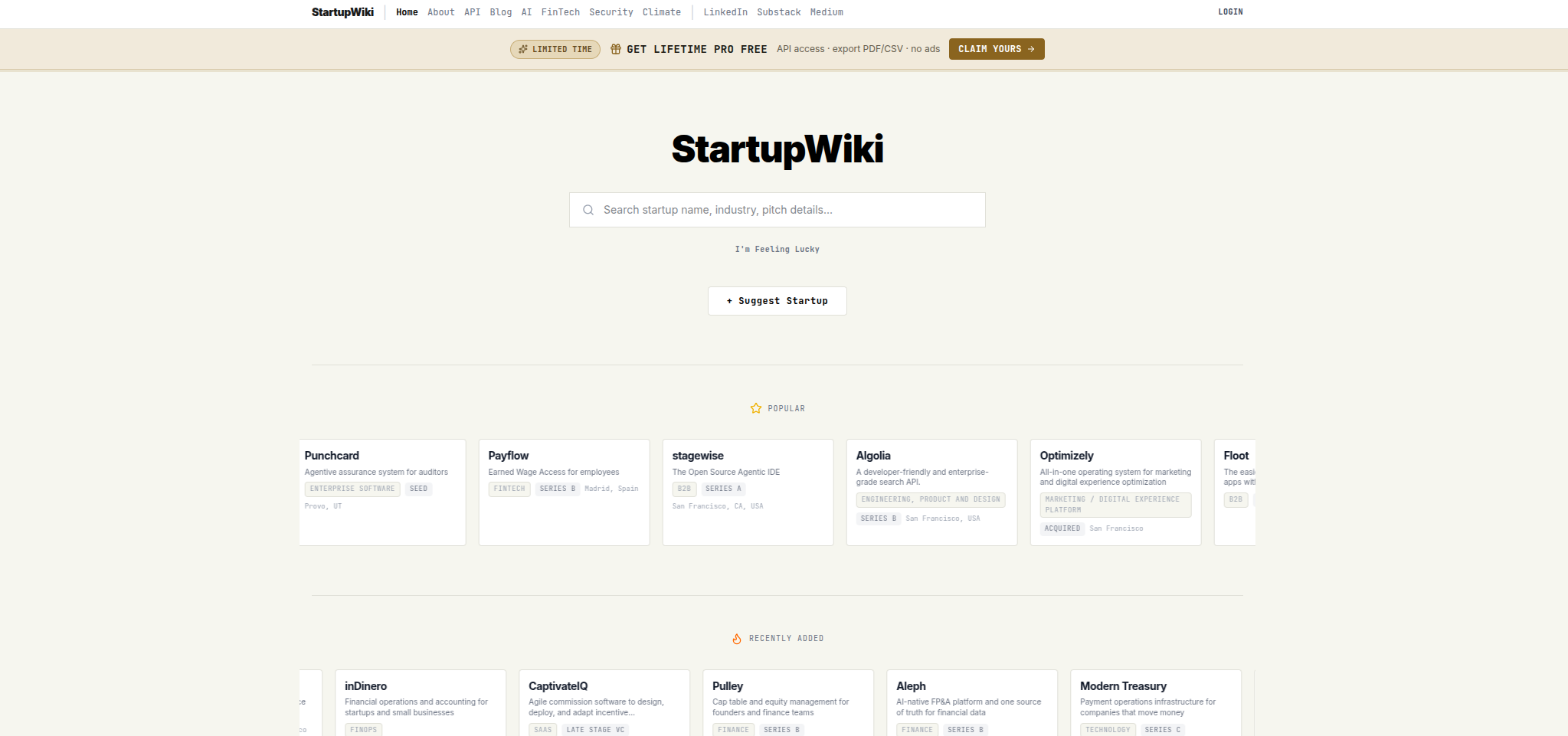 StartupWiki screenshot 2